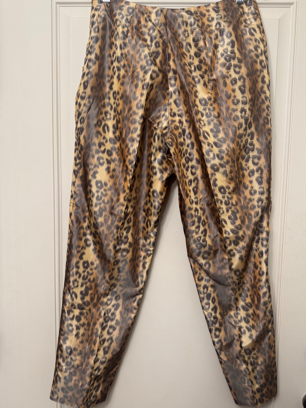 Bernard Zins Paris Pants Leopard Print Silk Blend Old Money Office Business 6